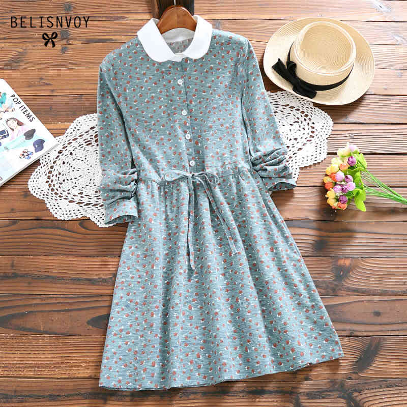 Robe Femme Mori Girl Spring Autumn Floral Vestidos Women Elbise Long Sleeve Small Flowers Printed Vintage Dresses 210520, Green
Robe Femme Mori Girl Spring Autumn Floral Vestidos Women Elbise Long Sleeve Small Flowers Printed Vintage Dresses 210520, Green
