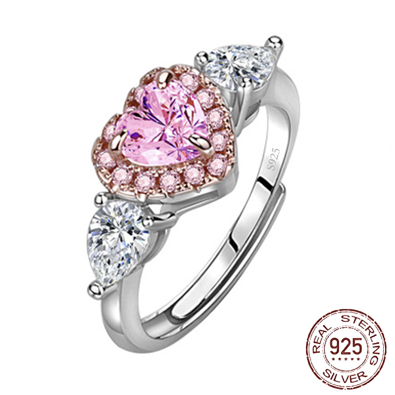 Real 925 Sterling Silver 6mm Pink heart CZ Diamond RING with Box Wedding Engagement Jewelry for Women J-221
Real 925 Sterling Silver 6mm Pink heart CZ Diamond RING with Box Wedding Engagement Jewelry for Women J-221