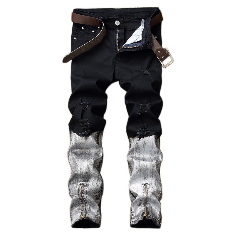 Ripped Men Moto Biker Jeans Straight Slim Fit Denim Pants Patchwork Fashion Zippers High Street Distressed Coated, As picture white
Ripped Men Moto Biker Jeans Straight Slim Fit Denim Pants Patchwork Fashion Zippers High Street Distressed Coated, As picture white