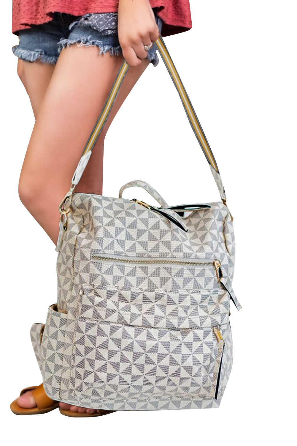 Geometric Print Zipper Backpack Purse for Women Fashion Leather Designer Travel Large Ladies Shoulder Bags
Geometric Print Zipper Backpack Purse for Women Fashion Leather Designer Travel Large Ladies Shoulder Bags