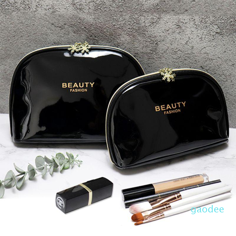 Women Waterproof Makeup Cosmetic Case Solid Color Pen Pencil Bag Zipper Coin Pouch Purse Lip Cellphone Storage Gift