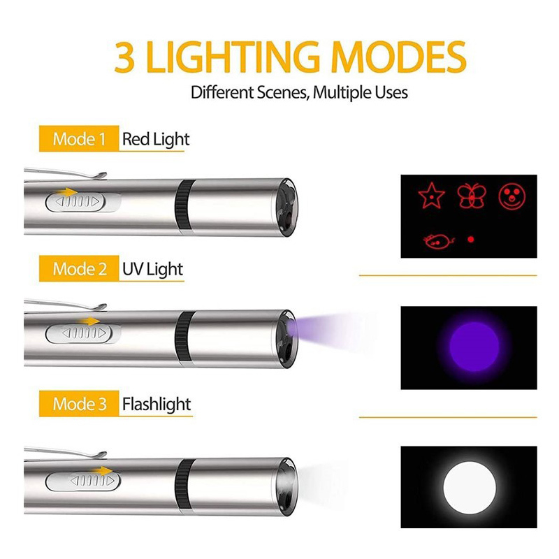 1PC Laser Pet Cat Toys USB Charging Cats Command Light Training Tools Pointer Laser Pen Interactive Toy Laser Light Pet Toy