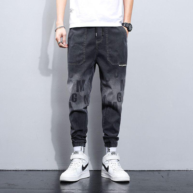 Men's Jeans 2021 Letter Print Loose Tie Feet Denim Pants Summer Trend Casual Trousers Fashion Handsome Mens Clothing, Black
Men's Jeans 2021 Letter Print Loose Tie Feet Denim Pants Summer Trend Casual Trousers Fashion Handsome Mens Clothing, Black