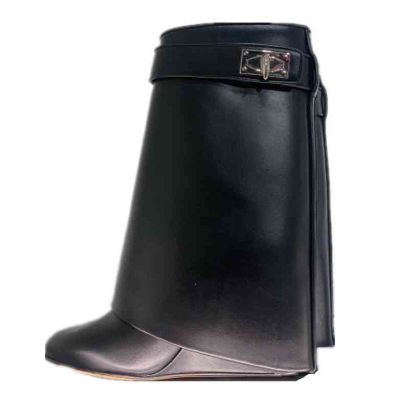 Wedges Personality Women Mid Calf Boots Shark Lock Decor Female Fold Over Height Increasing Botas Genuine Leather Mujer Shoes 926, Shoes box
Wedges Personality Women Mid Calf Boots Shark Lock Decor Female Fold Over Height Increasing Botas Genuine Leather Mujer Shoes 926, Shoes box