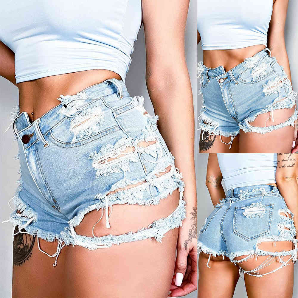 women's jeans summer irregular high waist tear hole stretch denim pants casual shorts, Blue
women's jeans summer irregular high waist tear hole stretch denim pants casual shorts, Blue
