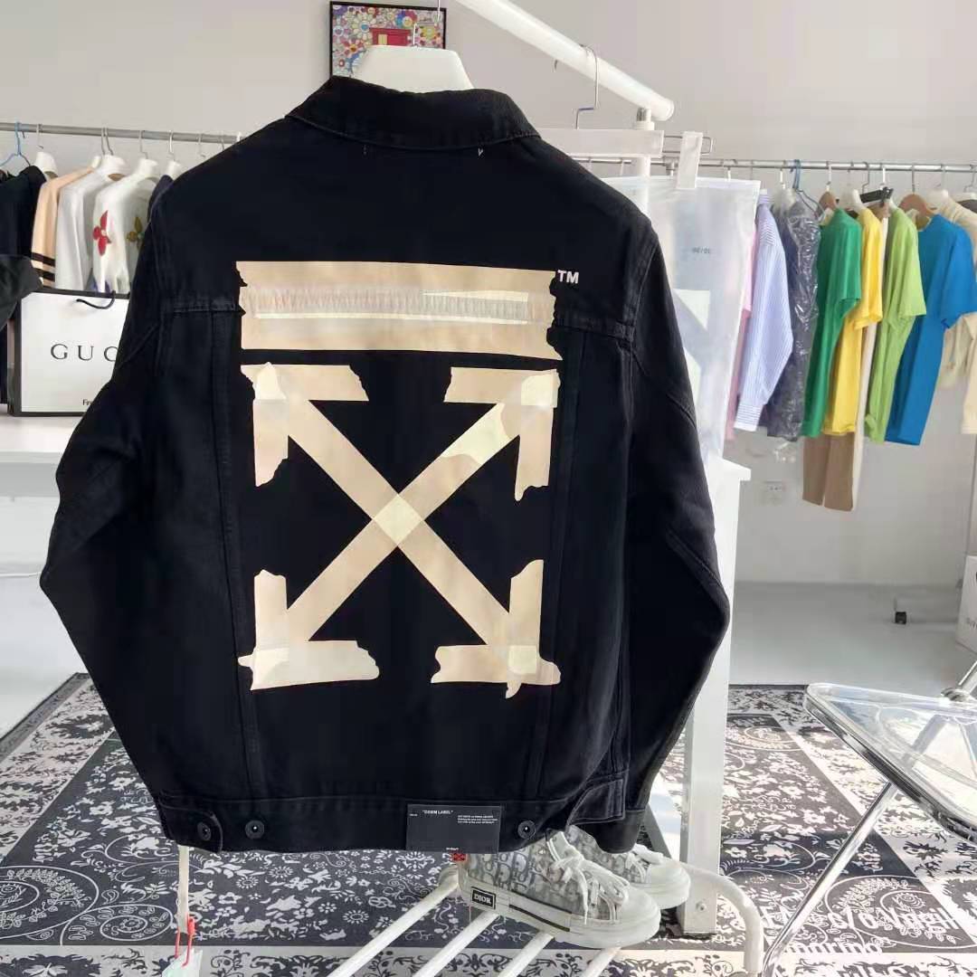 Sweatshirts 21 Fashion Brand Off Tape Pasting Arrow Ow Men's and Women's Sports Leisure Black Jeans Jacket
Sweatshirts 21 Fashion Brand Off Tape Pasting Arrow Ow Men's and Women's Sports Leisure Black Jeans Jacket