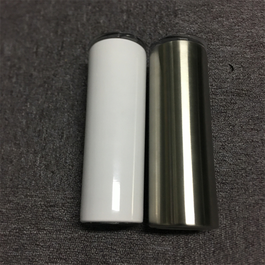 15oz 20oz 30oz Sublimation Skinny Straight Tumblers White Blank Stainless Steel Water Bottles Double Insulated Heat Transfer Cups Glasses Mugs