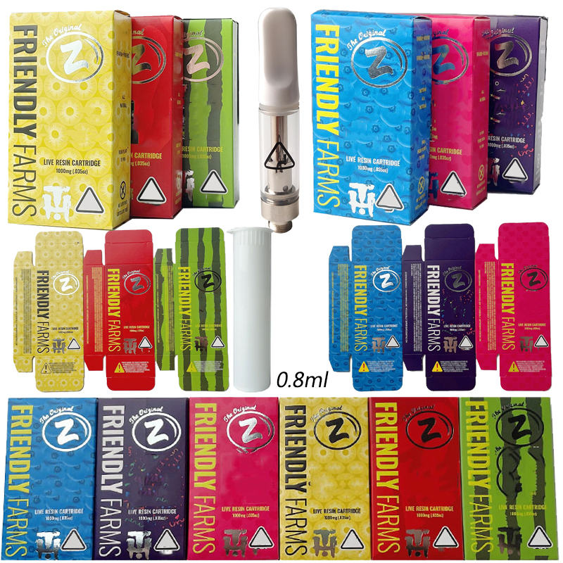 Friendly Farms 0.8ml Atomizers Vape Cartridges Packaging Live Resin Cartridge 510 Thread Electronic Cigarettes Thick Oil Glass Tank
Friendly Farms 0.8ml Atomizers Vape Cartridges Packaging Live Resin Cartridge 510 Thread Electronic Cigarettes Thick Oil Glass Tank