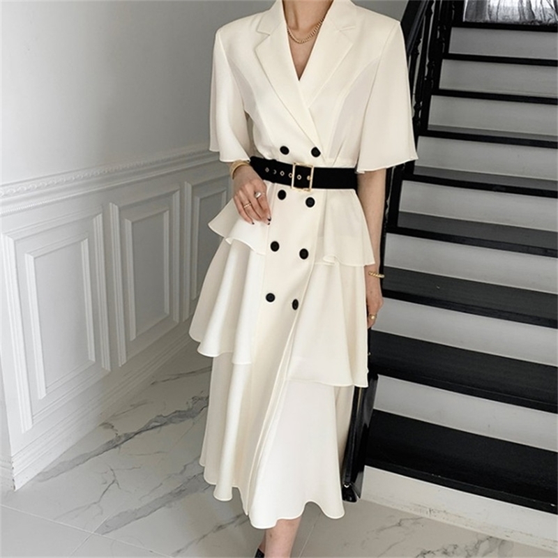 Elegant Short Sleeve Double-breasted Notched Long Dress Stylish Belt Slim Safari Summer 210603, Picture color
Elegant Short Sleeve Double-breasted Notched Long Dress Stylish Belt Slim Safari Summer 210603, Picture color