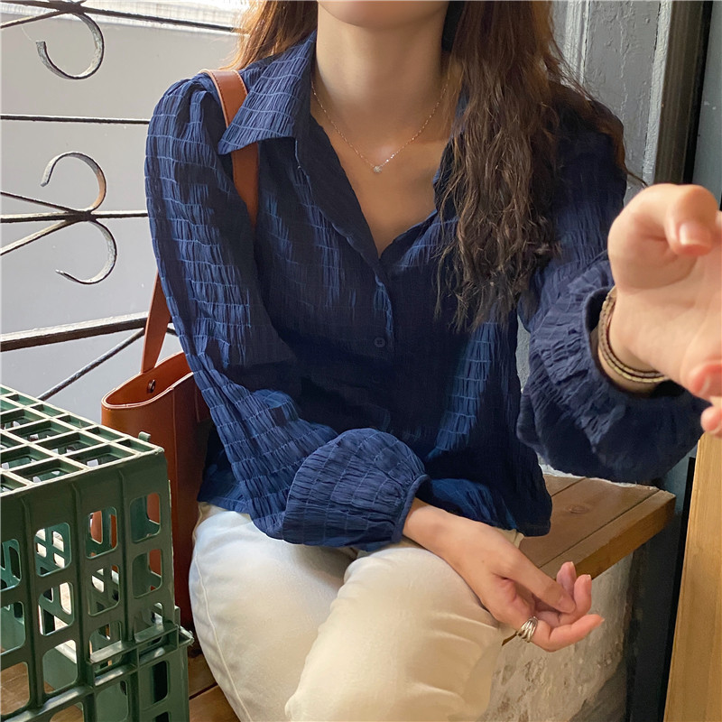 Autumn Office Lady Style Fashion Vintage Woman's Blouse Long Sleeve Chiffon Korean Sweet Solid Shirts Ropa De Mujer 10774 210518