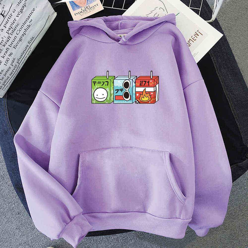 Dream Team Juice Boxes Print Hoodies Aesthetic Oversized Harajuku Sweatshirts Men/Womens Unisex Long Sleeve Clothes 210813