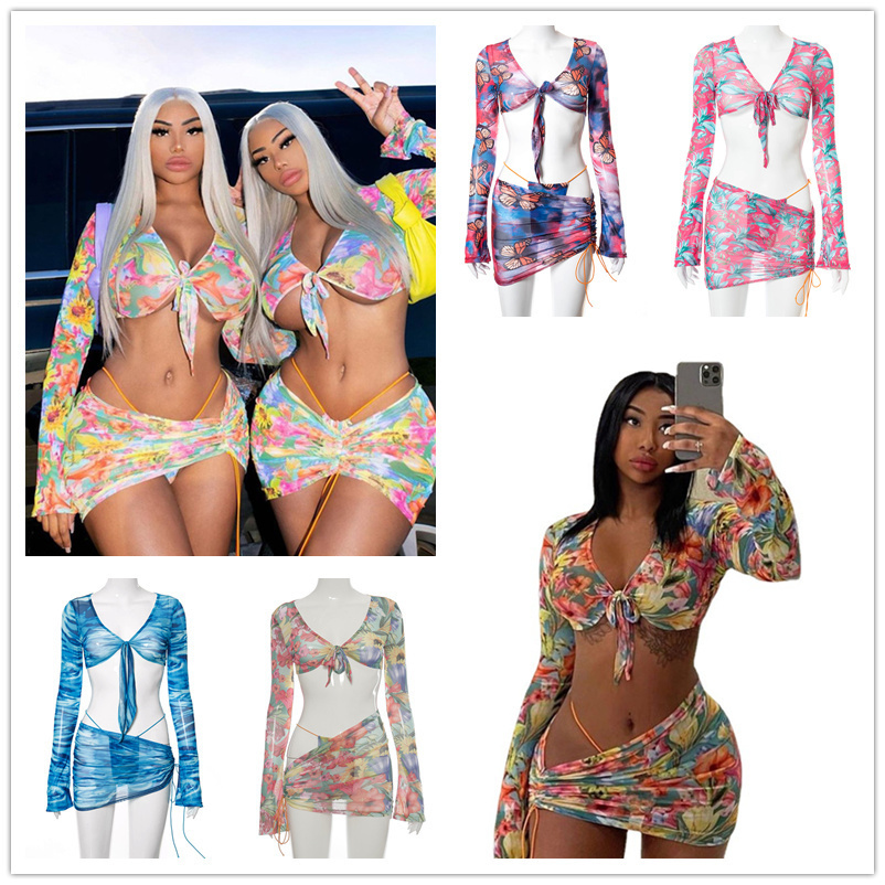 Sexy Women Summer Dresses New Printed Navel Exposed Long Sleeve Two Piece Dress Irregular Drawstring Miniskirt Suit 6 Colors, #1
Sexy Women Summer Dresses New Printed Navel Exposed Long Sleeve Two Piece Dress Irregular Drawstring Miniskirt Suit 6 Colors, #1