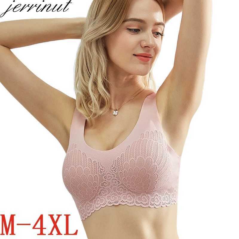 Dropshipper 2 Pcs Latex Seamless Bra Plus Size Bras For Women hock-proof Pad Push Up Brassiere Comfortable Bralette Pad bras 211015