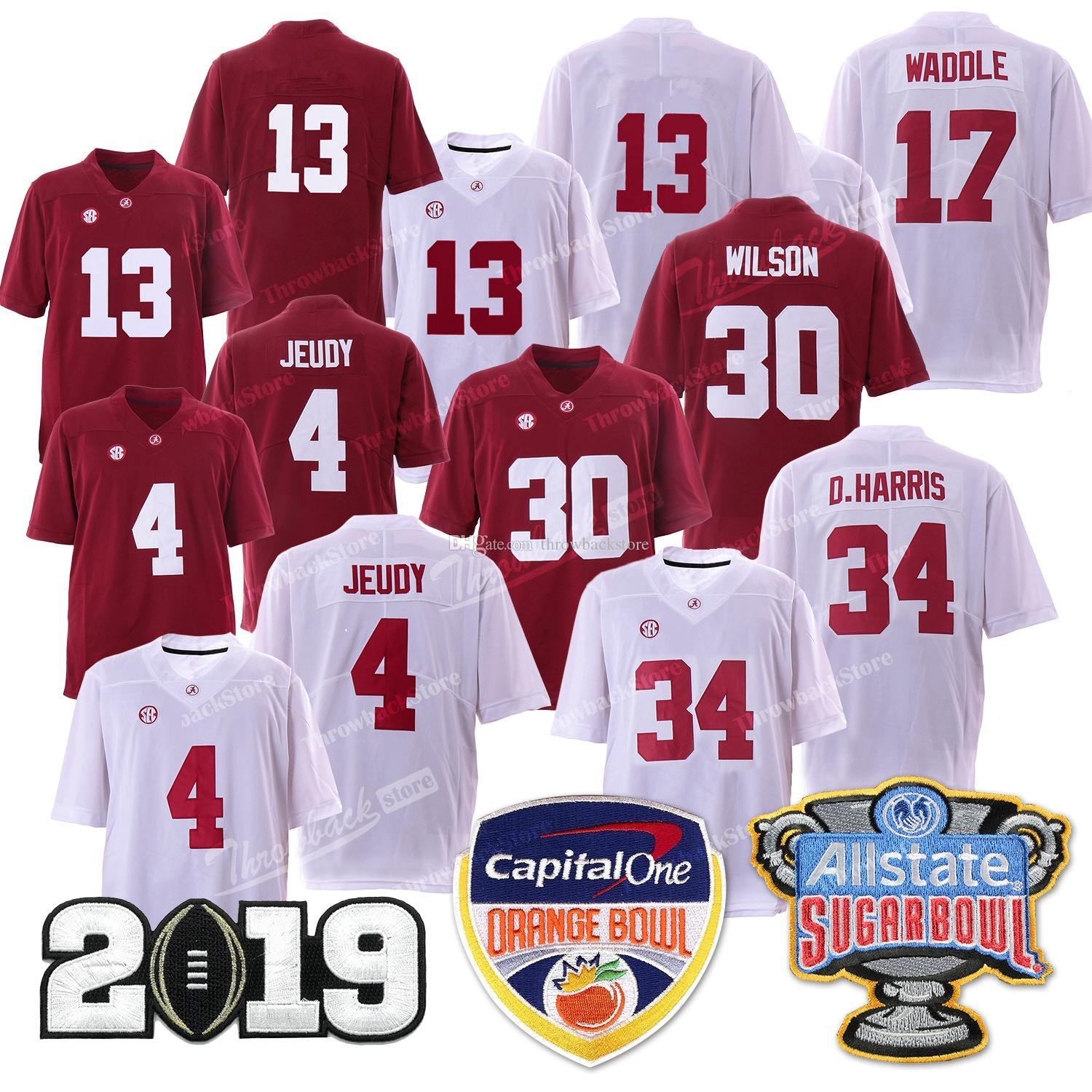 Alabama Crimson Tide Orange Bowl Championship 34 D.Harris 4 Jerry Jeudy 17 Waddle 30 Wilson Jersey, As photo
Alabama Crimson Tide Orange Bowl Championship 34 D.Harris 4 Jerry Jeudy 17 Waddle 30 Wilson Jersey, As photo