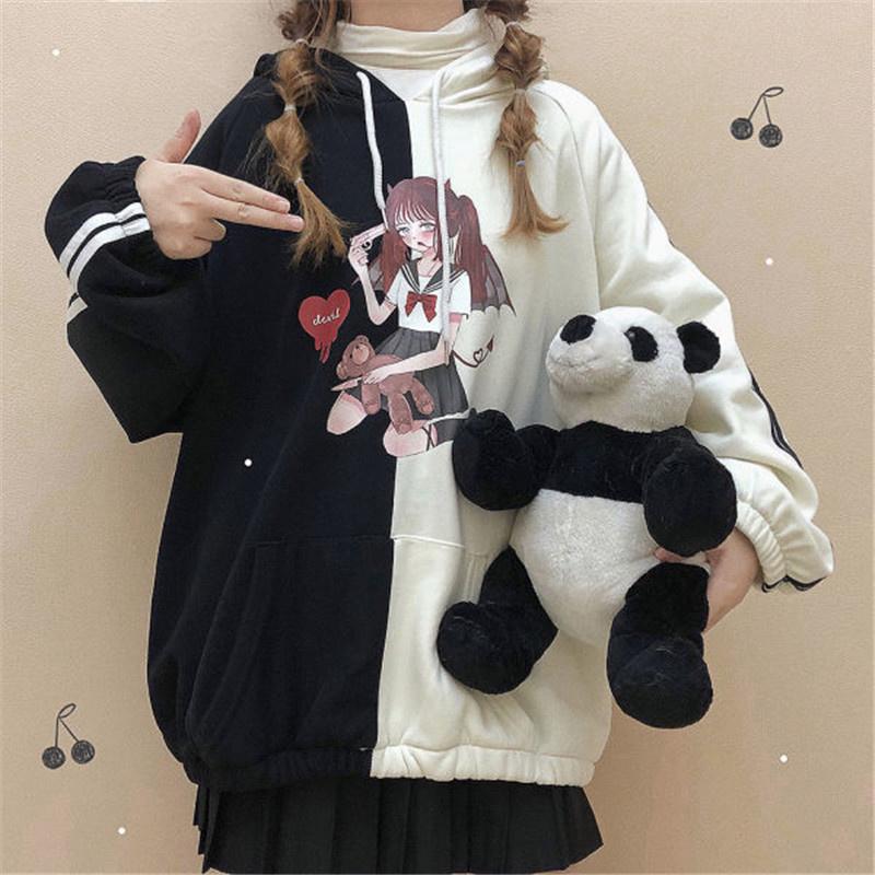 Women' Hoodies & Sweatshirts Cute Harajuku Patchwork Hoodie Sweatshirt Spring Women Loose Punk Tops Funny Hip Hop Pollover Oversized Girl P
Women' Hoodies & Sweatshirts Cute Harajuku Patchwork Hoodie Sweatshirt Spring Women Loose Punk Tops Funny Hip Hop Pollover Oversized Girl P