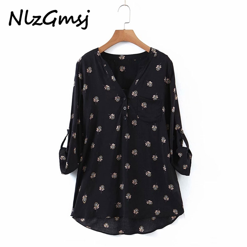 Blouse Women Watermark Sunflower Blouses Top Summer V Neck Female Casual Long Tops 03 210628, As picture 
Blouse Women Watermark Sunflower Blouses Top Summer V Neck Female Casual Long Tops 03 210628, As picture