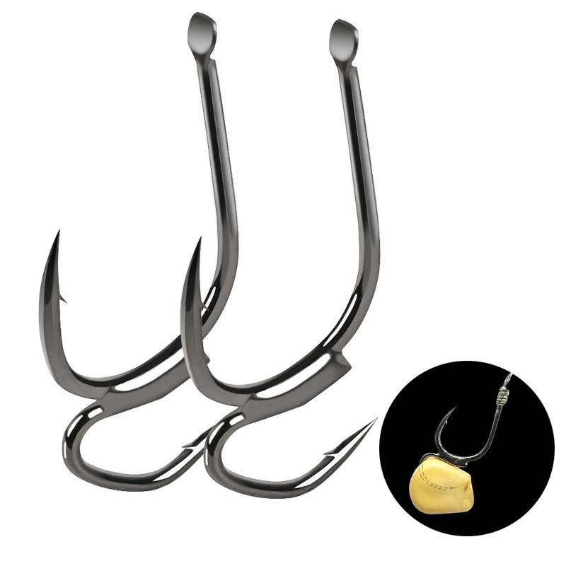 

Fishing Hooks 10pcs/bag Fishhooks High-carbon Steel Two Strength Tip Sharp Fighting Hook With Barbed Fish Gear For Sea