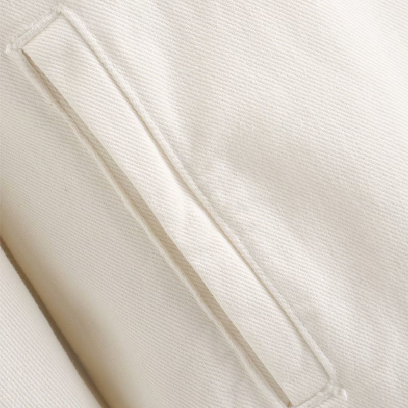 Pearl-embellished Single-breasted Double-pocket Long-sleeved Cotton Chic Women's Jacket Lapel Tooling Beaded Female Coat Tops 210507