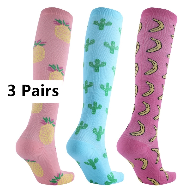 Medias De Compresion Compression Socks Women Men 3 Pairs Knee High Sports Cycling Sock Compression Medias Compresivas 210727