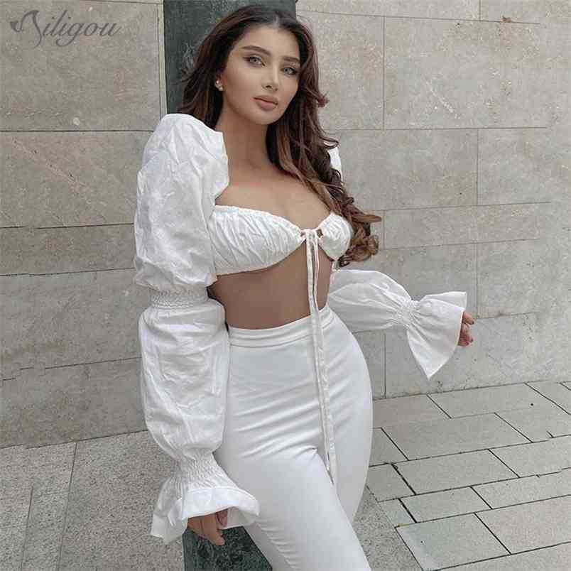 Arrival Women Sexy Designer Puff Long Sleeve White T-Shirts Ladies High Street Celebrity Tees Tops 210525
Arrival Women Sexy Designer Puff Long Sleeve White T-Shirts Ladies High Street Celebrity Tees Tops 210525