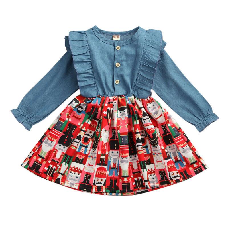 Girl's Dresses Girl Dress 2021 Cute Born Baby Kid Long Sleeve Christmas Denim Stitching Xmas Clothes Sets Size 1-4Y, Red;yellow
Girl's Dresses Girl Dress 2021 Cute Born Baby Kid Long Sleeve Christmas Denim Stitching Xmas Clothes Sets Size 1-4Y, Red;yellow