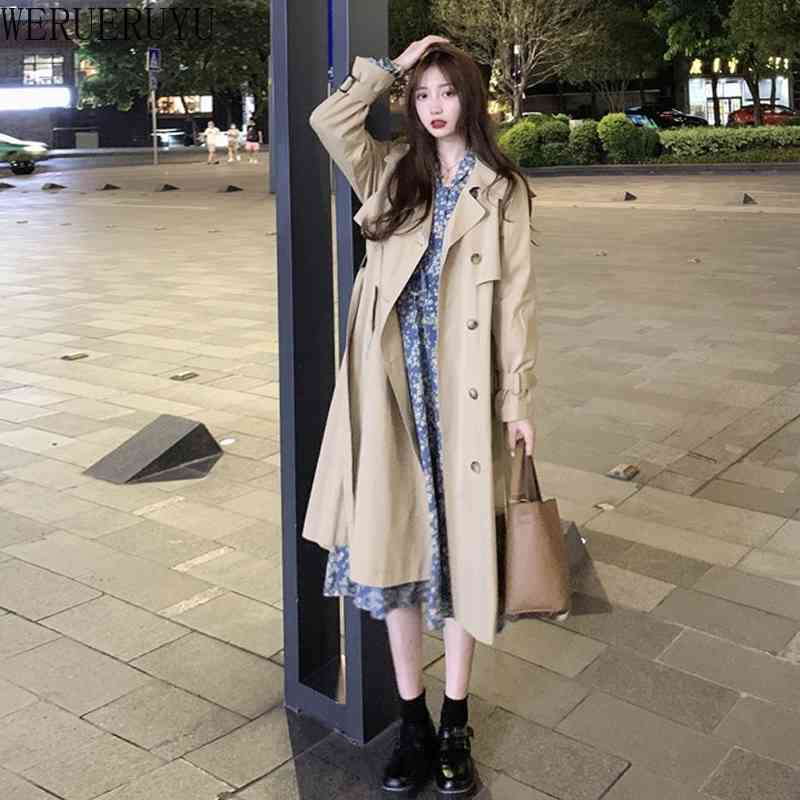 WERUERUYU Spring Autumn Fashion Casual Women's Khaki Trench Coat Long Outerwear Loose Clothes Windbreaker With Belt 210608, Photo color
WERUERUYU Spring Autumn Fashion Casual Women's Khaki Trench Coat Long Outerwear Loose Clothes Windbreaker With Belt 210608, Photo color