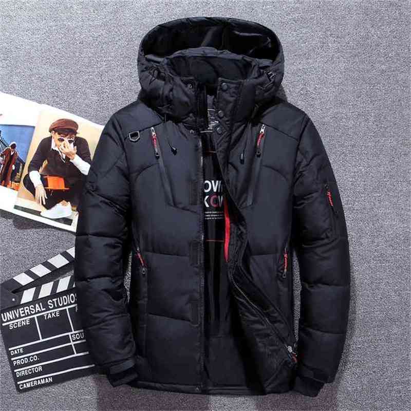Down Parka Jacket Men -30 Degree Winter Thick Warm White Duck Jackets Hooded Windbreaker Parkas Hombre Coat Oversized M-4XL 210810