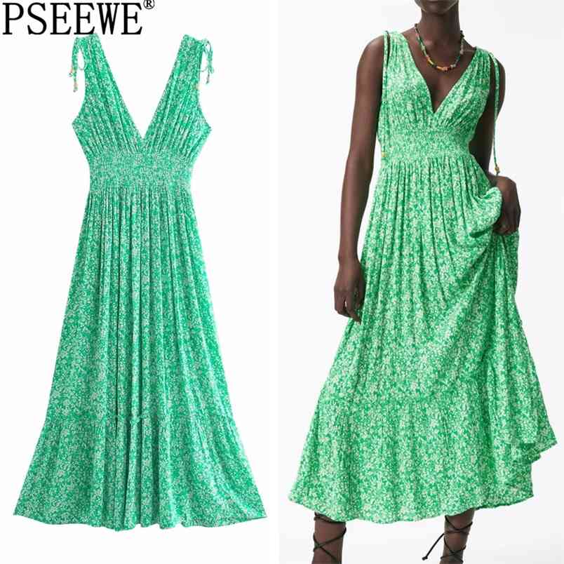 Green Floral Long Dress Women Summer Sleeveless Ruched Tie Ruffle Midi Tank Woman Boho Beach Casual es 210519
Green Floral Long Dress Women Summer Sleeveless Ruched Tie Ruffle Midi Tank Woman Boho Beach Casual es 210519