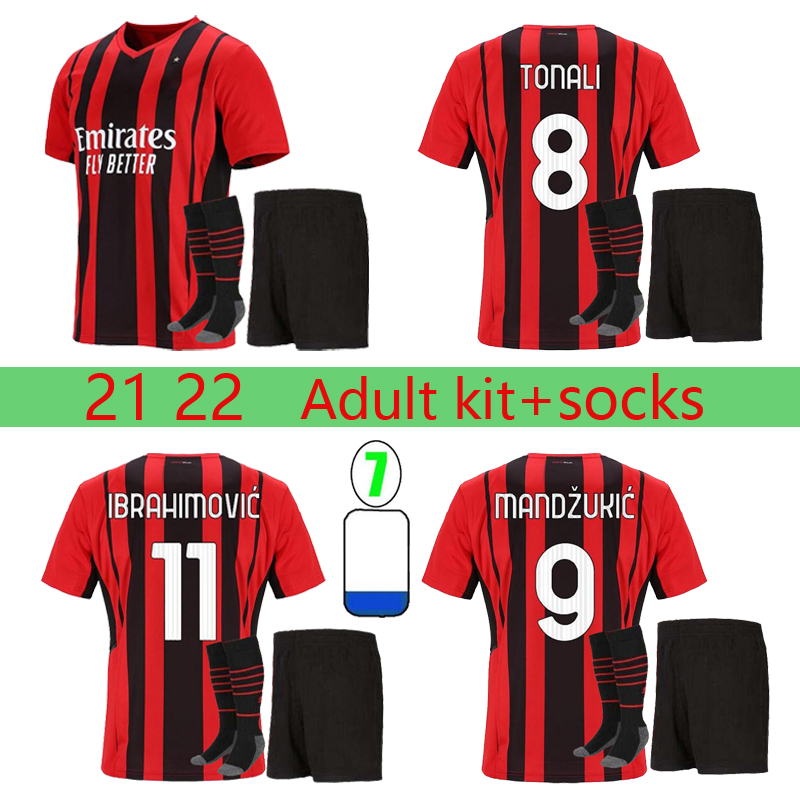 Adult kit socks 21 22 AC Milan Soccer Jerseys home IBRAHIMOVIC DONNARUMMA Goalkeeper 2021 2022 MANDZUKIC TONALI R.LEAO THEO REBIC KESSIE Football Shirt Men uniforms
Adult kit socks 21 22 AC Milan Soccer Jerseys home IBRAHIMOVIC DONNARUMMA Goalkeeper 2021 2022 MANDZUKIC TONALI R.LEAO THEO REBIC KESSIE Football Shirt Men uniforms