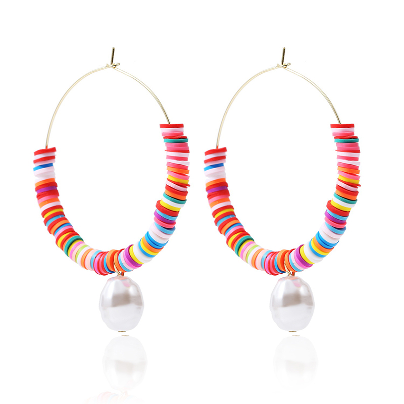 Boho Colorful Polymer Clay Charm Hoop Earrings for Women Fashion Alloy Shell Pendant Korean Jewelry
Boho Colorful Polymer Clay Charm Hoop Earrings for Women Fashion Alloy Shell Pendant Korean Jewelry