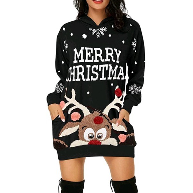 Christmas 3D printing flowers women's hoodie long sweater loose dress comfortable and soft, Picture1
Christmas 3D printing flowers women's hoodie long sweater loose dress comfortable and soft, Picture1