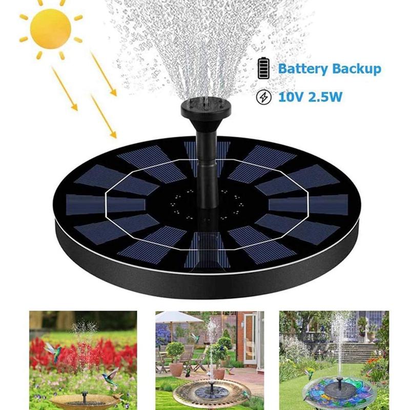 Solar Fountain Pump 2.5W Circle Floating Water Fountains Built-in Battery Backup With 6 Nozzles Garden Decorations
Solar Fountain Pump 2.5W Circle Floating Water Fountains Built-in Battery Backup With 6 Nozzles Garden Decorations