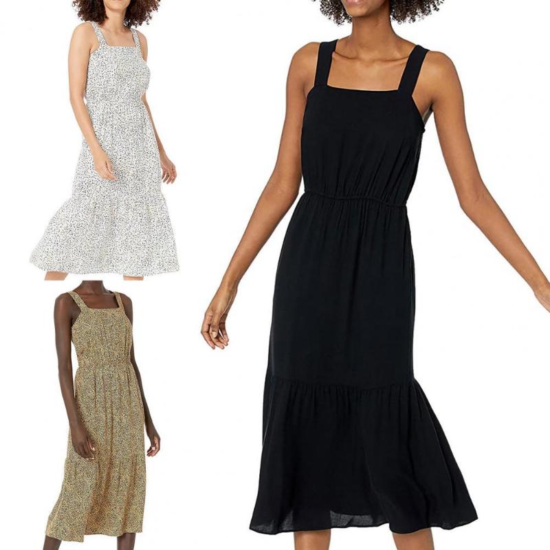 Casual Dresses Black Gothic Sundresses For Women 2022 Square Neck Print Waist Tight Tiered Sling Midi Dress Streetwear Summer, Black;gray 
Casual Dresses Black Gothic Sundresses For Women 2022 Square Neck Print Waist Tight Tiered Sling Midi Dress Streetwear Summer, Black;gray