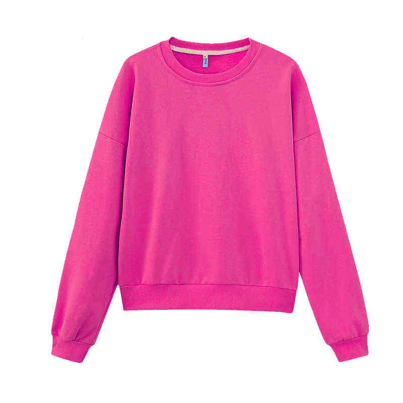 Toppies Green Sweatshirts sudaderas Pull femme Harajuku Candy Color Terry Hoodies Female Tops 211108