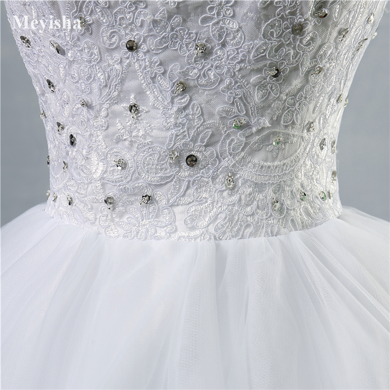 ZJ9061 custom made White Ivory Crystal Beads Sweetheart Bride Dresses Wedding lace edge maxi formal plus size 2-26W