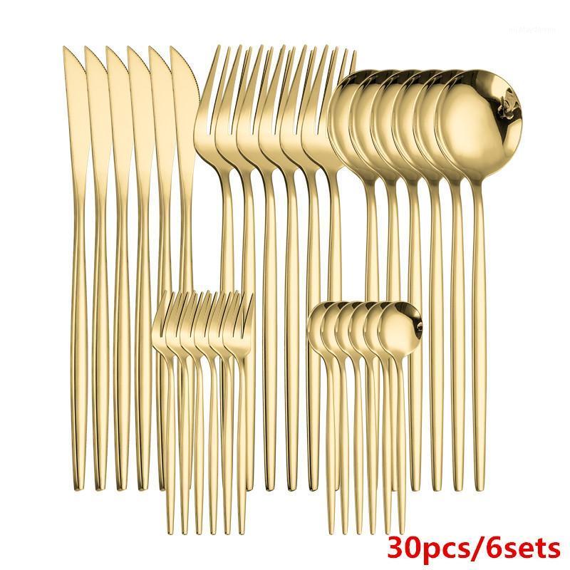 Dinnerware Sets Gold Cutlery Set Stainless Steel Golden Knives Forks Spoons Kitchen Tableware Drop
Dinnerware Sets Gold Cutlery Set Stainless Steel Golden Knives Forks Spoons Kitchen Tableware Drop