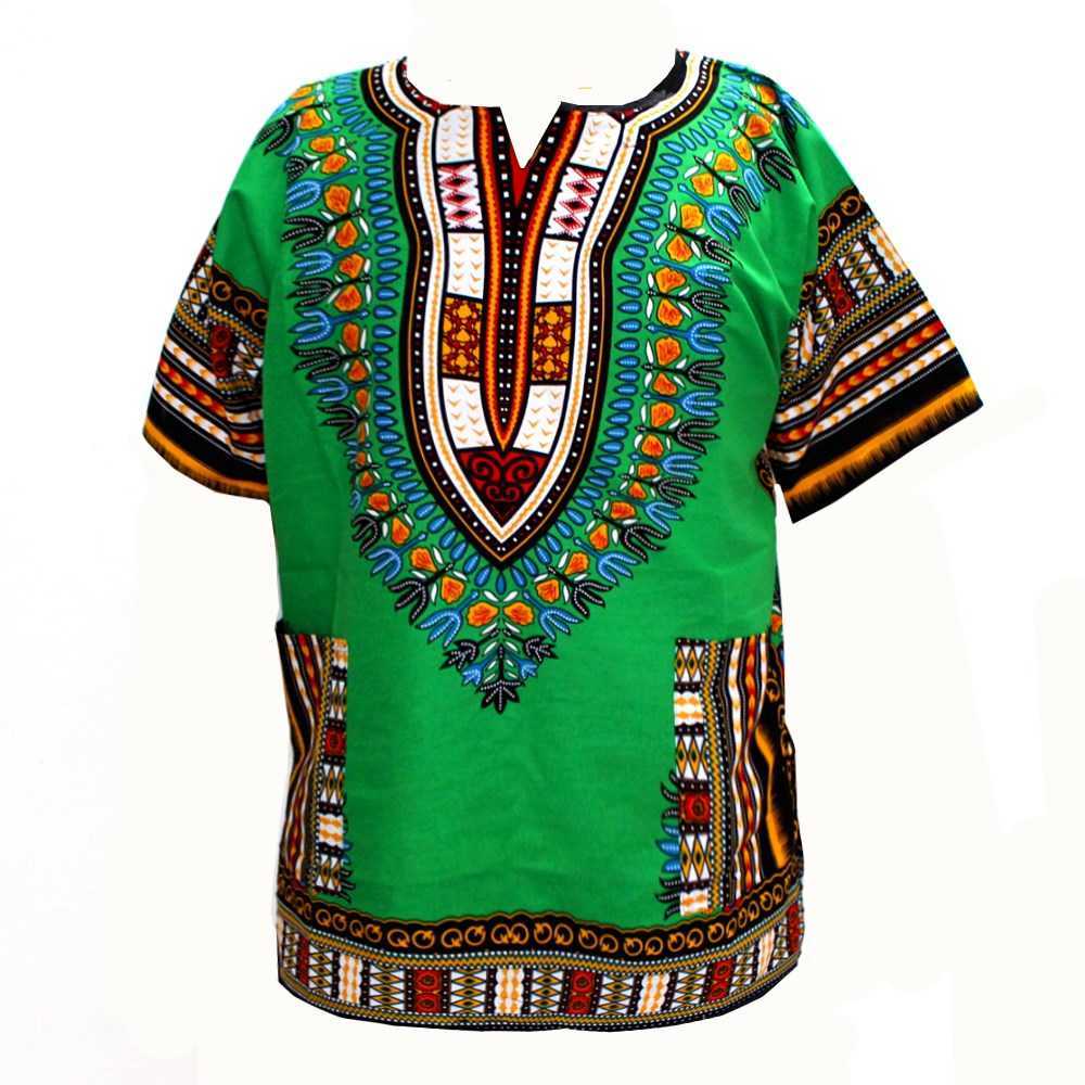 Men's T-Shirts (fast ) est Fashion African Traditional Print 100% Cotton Dashiki T-shirt for unisex 210716