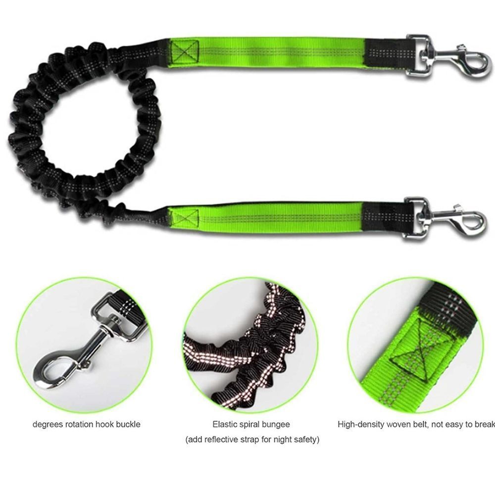 Hands-Free Dog Leash With Zipper Pouch Reflective Dogs Traction Rope Waist Bags Pet Running Leash Jogging Training Leads Rope