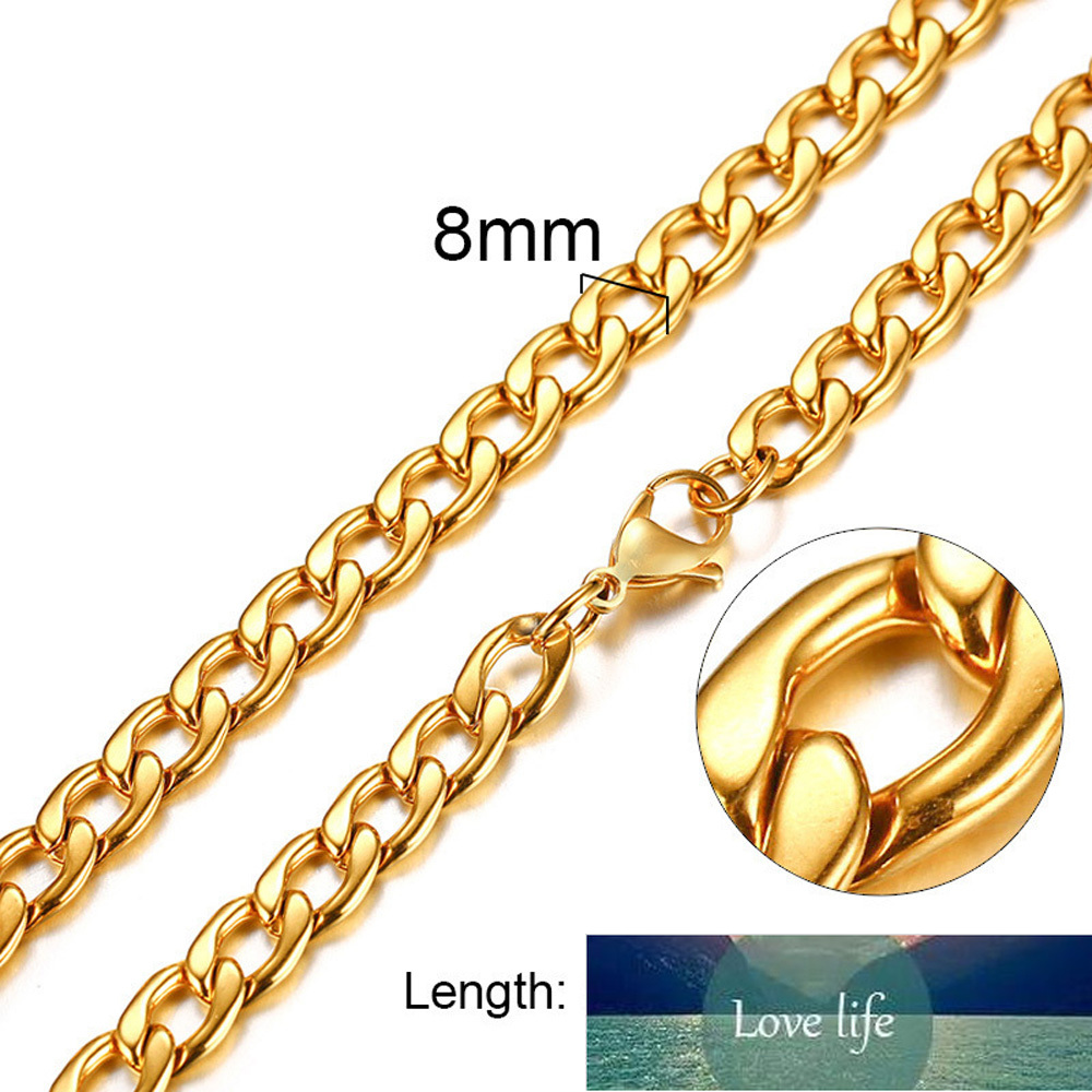 New Solid Necklace Figaro Chains Link Jewelry Men Choker Stainless Steel Male Female Accessories Fashion Design Drop Shipping Factory price expert des