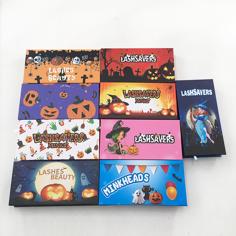 Eyelash Package Boxes Halloween Printing False Eyelashes Packaging Rectangular Empty Eye lash Box Case Lashes Box Packaging
Eyelash Package Boxes Halloween Printing False Eyelashes Packaging Rectangular Empty Eye lash Box Case Lashes Box Packaging