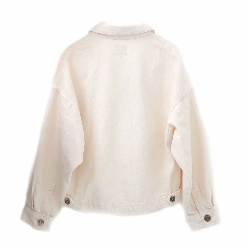 Harajuku Autumn Korean Version of The Solid Color Lapel Long-sleeved Denim Female Coat Single-breasted Chic Women's Jacket 210507