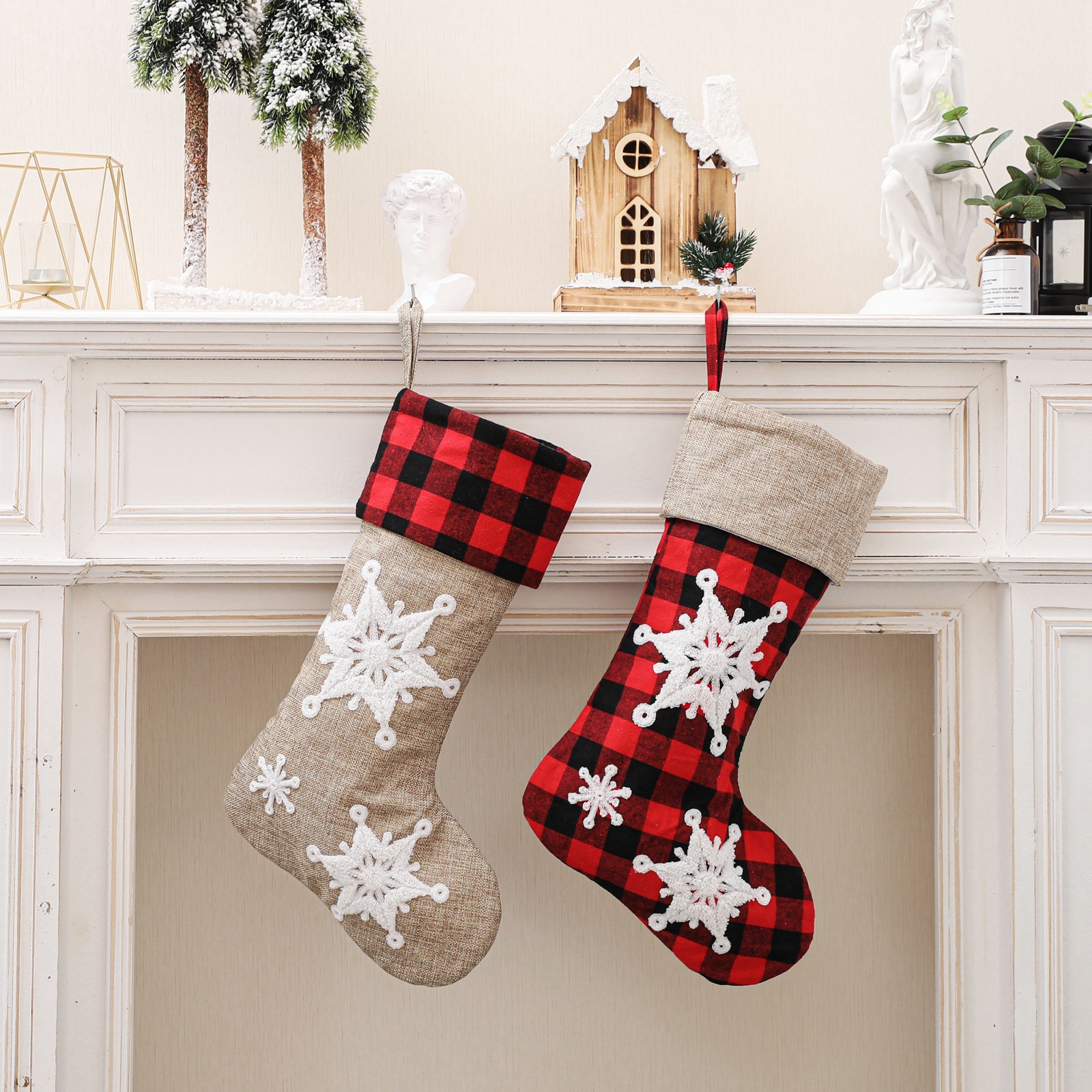 3D Snowflake Checkered Christmas Stockings Xmas Tree Hanging Decoration Ornaments Fireplace Gingham Socks Candy Gift Bag JY0612
3D Snowflake Checkered Christmas Stockings Xmas Tree Hanging Decoration Ornaments Fireplace Gingham Socks Candy Gift Bag JY0612