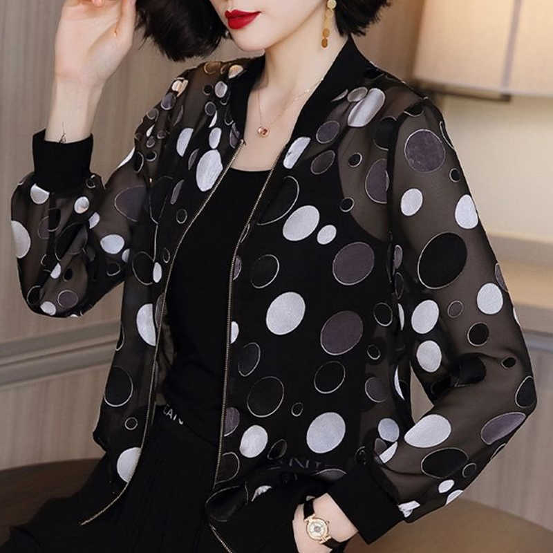 Long Sleeve Woman Jacket Jackets Coat Women Zipper Cardigan Jacket Women Black Dot Chiffon Thin Sun Protection Clothing D382 210602
Long Sleeve Woman Jacket Jackets Coat Women Zipper Cardigan Jacket Women Black Dot Chiffon Thin Sun Protection Clothing D382 210602