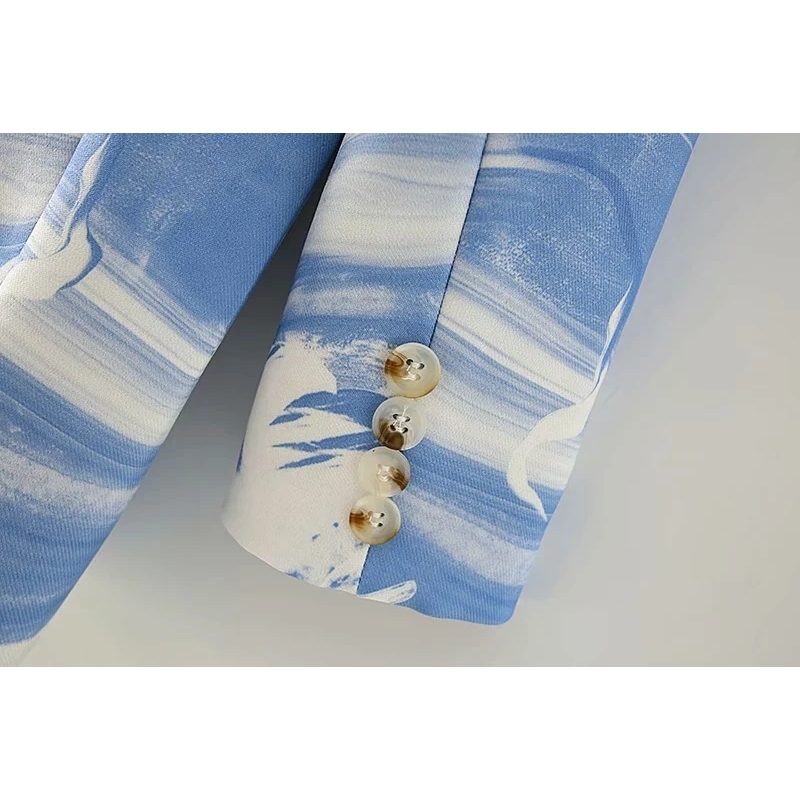 casual female blue patchwork blazers fashion ladies high street long jackets suit elegant stylish jacket girls 210527