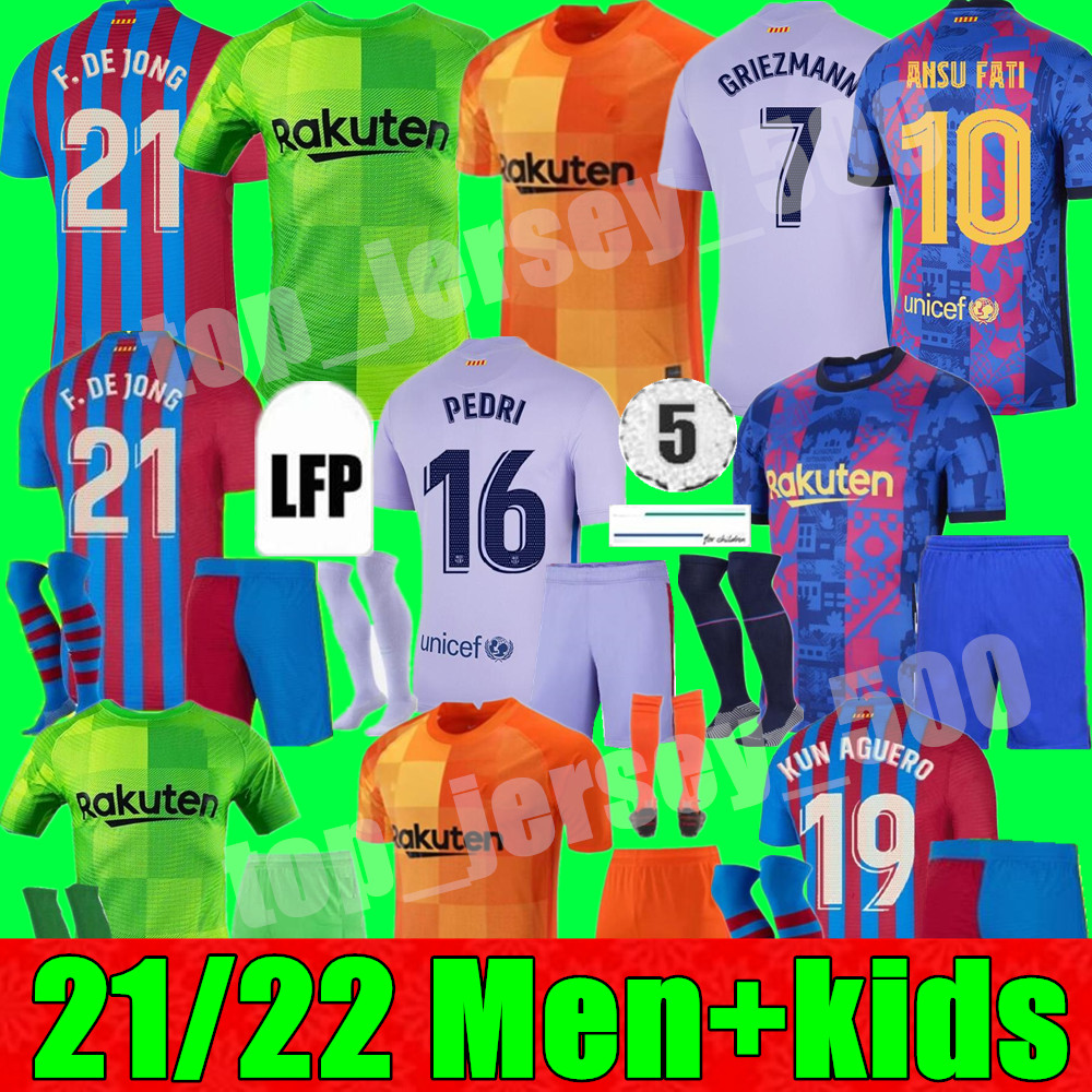 Camisetas de football MEMPHIS PEDRI Kun Aguero soccer jerseys BARCA 21 22 ANSU FATI 2021 2022 GRIEZMANN F. JONG DEST kit shirt BarCelOnA adult men kids kits sets, Away+champion patch
Camisetas de football MEMPHIS PEDRI Kun Aguero soccer jerseys BARCA 21 22 ANSU FATI 2021 2022 GRIEZMANN F. JONG DEST kit shirt BarCelOnA adult men kids kits sets, Away+champion patch