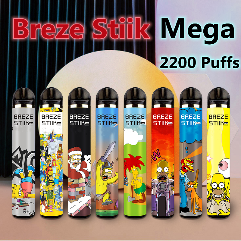 Breze Stiik Mega E Cigarettes Vape Pen 2200 Puffs Disposable Device 8 Colors 950mah Battery 6ML Pre-Filed Strater Kits 100% Original
Breze Stiik Mega E Cigarettes Vape Pen 2200 Puffs Disposable Device 8 Colors 950mah Battery 6ML Pre-Filed Strater Kits 100% Original