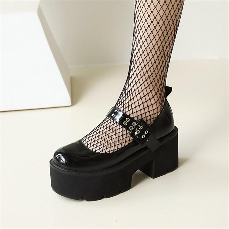 Dress Shoes PXELENA Drop Ship Patent Leather Women Punk Rock Gothic Cosplay Chunky Block High Heel Pumps Lady Platform Plus Size 34-43, Black
Dress Shoes PXELENA Drop Ship Patent Leather Women Punk Rock Gothic Cosplay Chunky Block High Heel Pumps Lady Platform Plus Size 34-43, Black