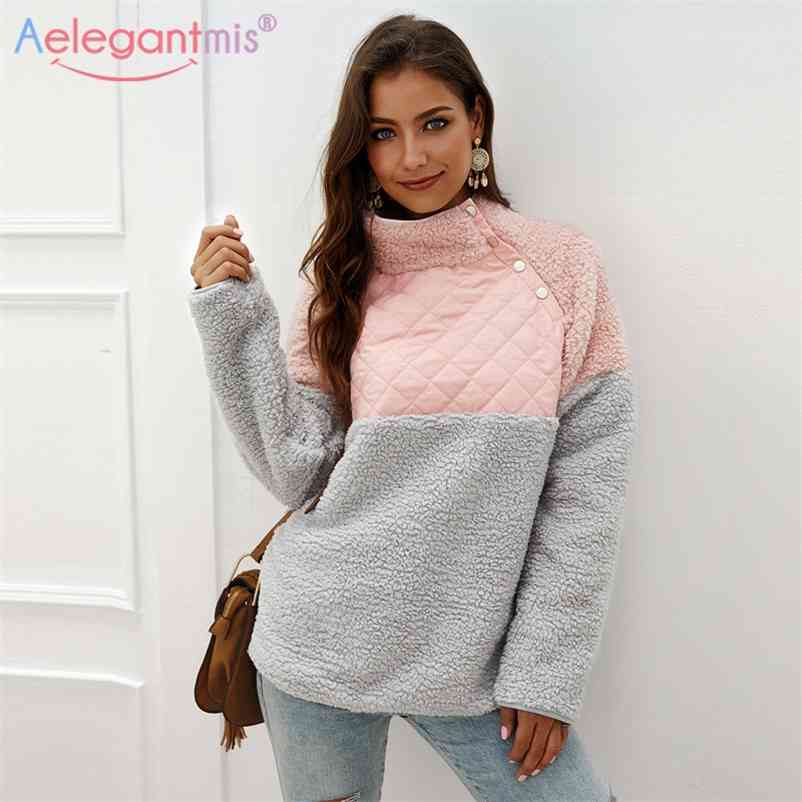 Aelegantmis Turtleneck Pink Hoodies Women Plush Fleece Sweatshirt Fluffy Warm Faux Fur Coat Female Autumn Winter Outwear 210607
Aelegantmis Turtleneck Pink Hoodies Women Plush Fleece Sweatshirt Fluffy Warm Faux Fur Coat Female Autumn Winter Outwear 210607