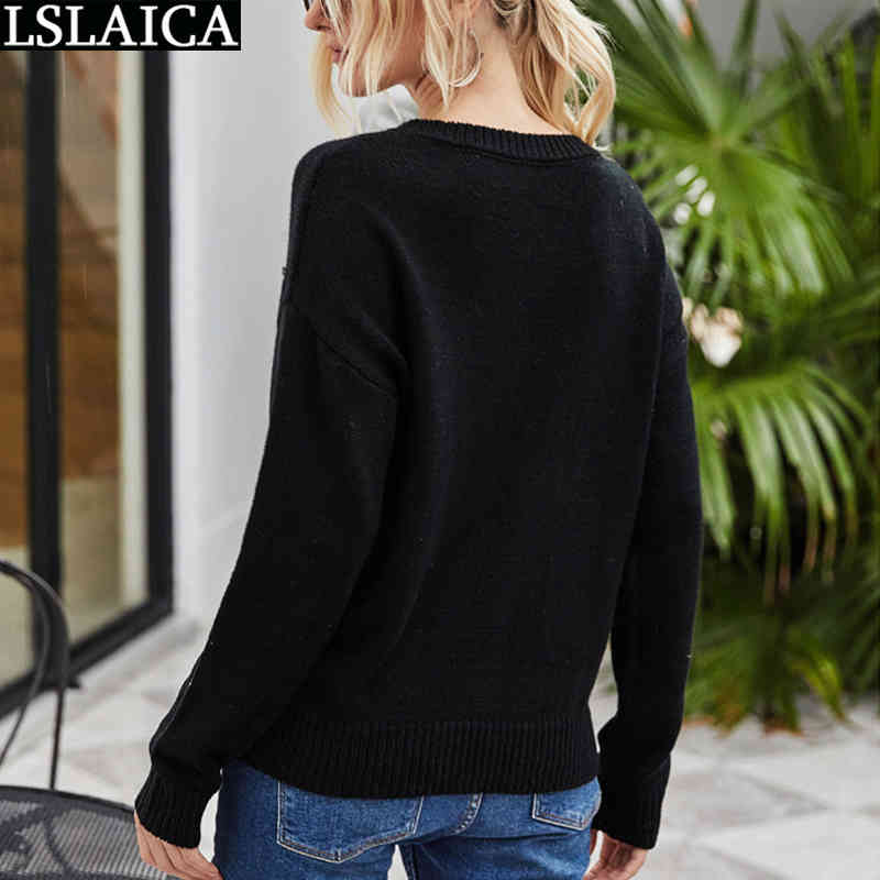 Casual Sweater Women Heart Patchwork Long Sleeve O Neck Pullovers Woman Sweaters Fashion Loose Female Tops Autumn High Street 210520