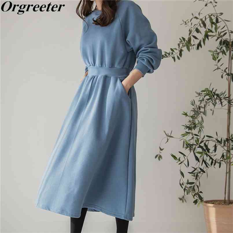 Women's Autumn Winter Warm Thick Plus velvet Sweashirt Dress Elegant O-neck Long Sleeve Solid Color Casual 210602, Gray
Women's Autumn Winter Warm Thick Plus velvet Sweashirt Dress Elegant O-neck Long Sleeve Solid Color Casual 210602, Gray